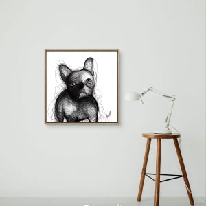 Illustration digitale - Bouledogue love - 30x30cm